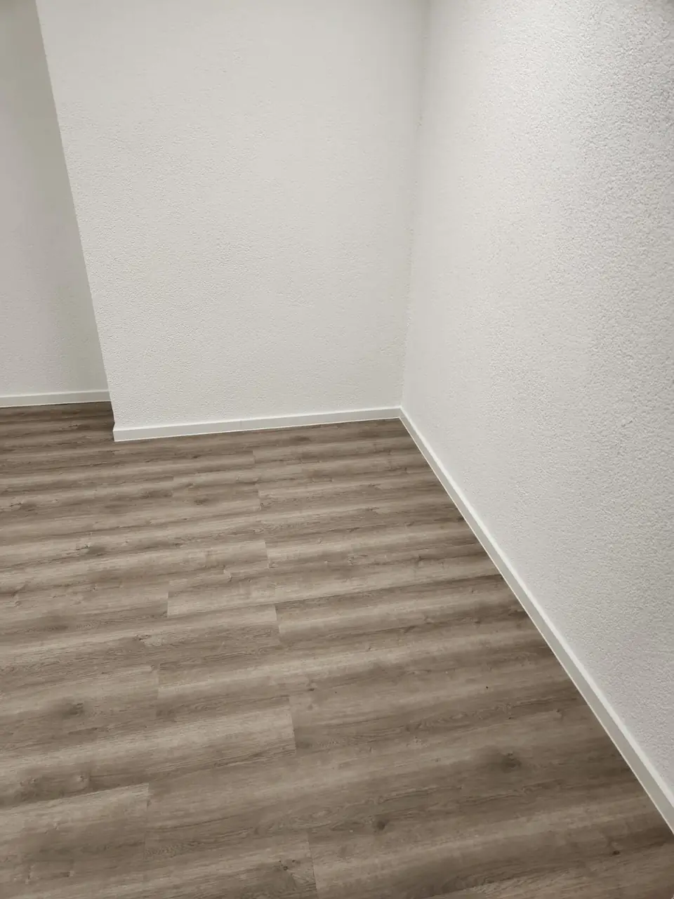 Ausgebauter Gewerberaum mit Bodenbelag in Holzoptik
